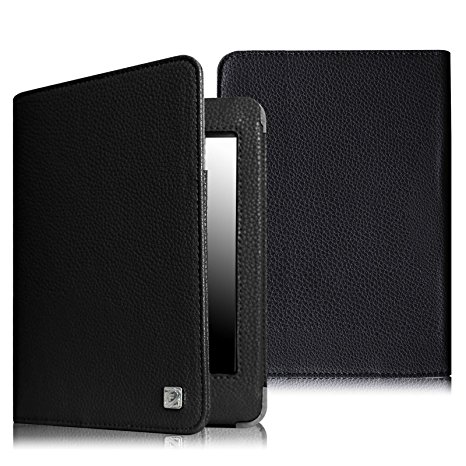 Fintie Folio Pro Case for Kindle Paperwhite - The Book Style Premium PU Leather Cover for All-New Amazon Kindle Paperwhite (Fits All versions: 2012, 2013, 2014 and 2015 New 300 PPI), Solid Black