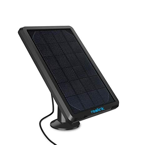 REOLINK Solar Panel Power Supply Designed for Reolink Home Security Outdoor Rechargeable Battery Powered IP Camera Argus 2/Argus Eco/Go/Argus PT, Waterproof, Reliable and Long-Stop Charging