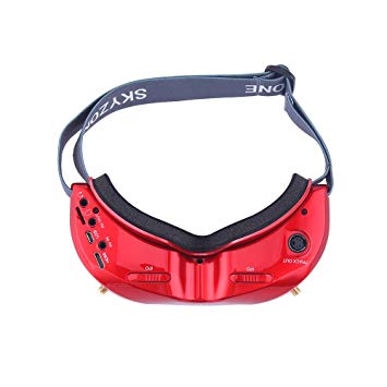 SKYZONE SKY02X 5.8Ghz 48CH Diversity FPV Goggles Support 2D/3D HDMI Head Tracking & Fan DVR Front Camera for RC Racing Drone (Red)