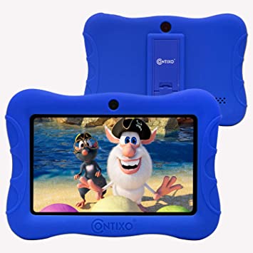 Contixo V9-3 7 inch Kids Tablets - 16 GB HD Display - 2GB RAM - WiFi Android Tablet Learning Games Preloaded - Durable Kid-Proof Case - Toddler Learning Toys with Parental Control(Dark Blue)