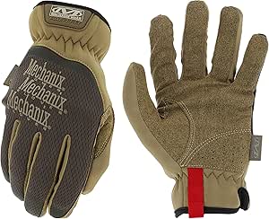 Mechanix Wear: FastFit Work Glove with Elastic Cuff for Secure Fit, Performance Gloves for Multi-Purpose Use, Touchscreen Capable Safety Gloves for Men (Brown, Medium)