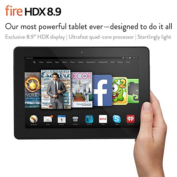 Fire HDX 8.9 Tablet, 8.9" HDX Display, Wi-Fi, 16 GB - Includes Special Offers