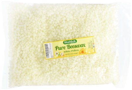 Stakich 1-lb Pure White BEESWAX Pellets - Cosmetic Grade Top Quality -