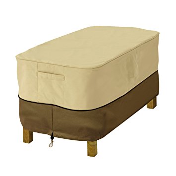 Classic Accessories Veranda Rectangular Patio Ottoman/Side Table Cover - Durable and Water Resistant Outdoor Furniture Cover, Small (71992)