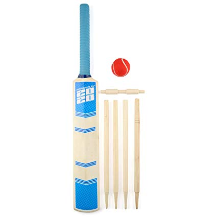 PowerPlay BG888 Deluxe Cricket Set with Cricket Bat, Ball, 4 Stumps, Bails and Bag, Size 3 Bat