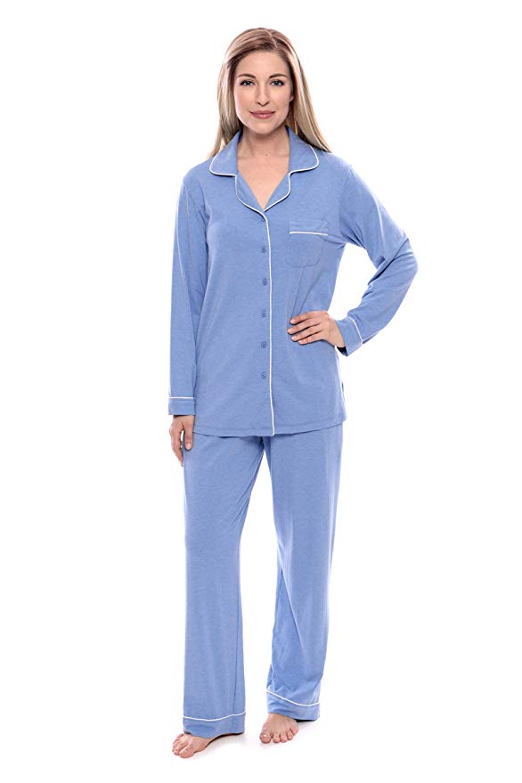 Women's Button-Up Long Sleeve Pajamas - Sleepwear set by Texere (Classicomfort)