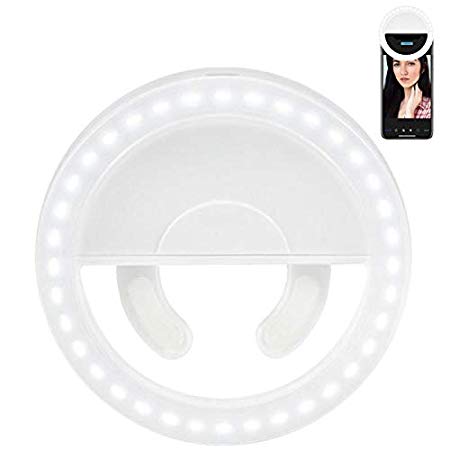 LED Phone Selfie Light with 36 Pcs Highlight Bulbs, 3 Levels Brightness for Selfie, Photography, Video