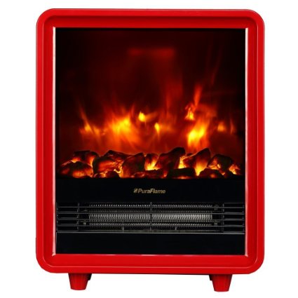 PuraFlame Octavia Red 12 inch Portable electric Heater Eco Friendly 1500W