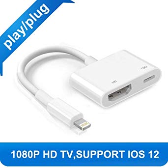 CHIULOIAN Compatible with iPhone X 8 7 6 iPad iPod HDMI Adapter Converter, Digital AV Adapter, 2018 Latest Plug and Play 1080P Audio AV Connector