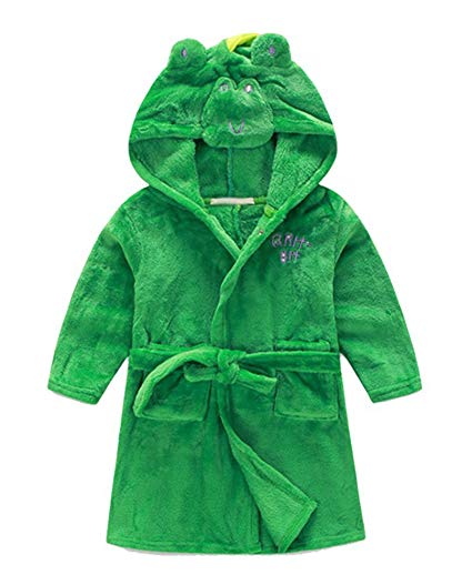 TAIYCYXGAN Little Girl's Boy's Coral Fleece Bathrobe Unisex Kids Robe Pajamas Sleepwear