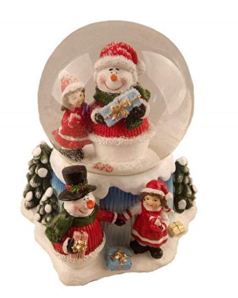 Lightahead Musical Christmas Snowman Water Ball Snow Globe with Music 100 MM in Polyresin