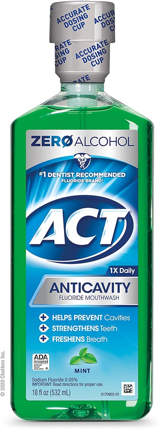 Act Anticavity Fluoride Mouthwash Alcohol Free Mint - 18 Fl Oz
