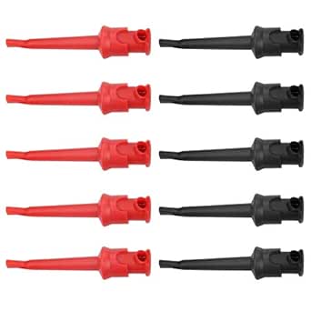 10pcs Multimeter Test Hook Wire Kit Test Hook Clip Grabbers Test Probe SMT/SMD IC D20 Cable Welding Test Clip(1)