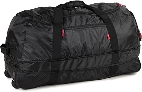 Members 80cm Large Foldaway Wheeled Holdall Expandable Cargo Duffle Bag Black
