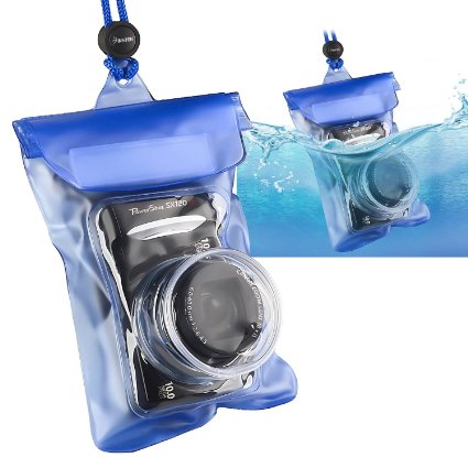 Insten Waterproof Camera Case with Rope, Blue
