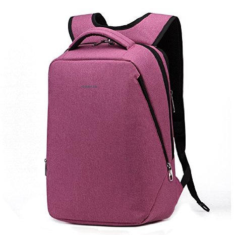 Kopack Slim Laptop Backpack 14.1 most 15inch School Travel Rucksack Water resistant Magenta / red