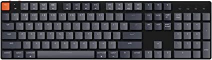 Keychron K5 Hot-swappable Wireless Bluetooth/USB Wired Gaming Mechanical Keyboard, Full Size Layout 104 Keys White Backlight for Mac Windows, Low Profile Gateron Brown Switch