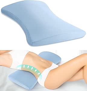 Lumbar Support Pillow for Bed Relief Back Pain: Lower Back Pillow for Sleeping - Memory Foam Waist Pillow - Back Wedge Bolster Pillow for Side, Back&Stomach Sleepers - Bed Rest Pillow for Car, Sofa