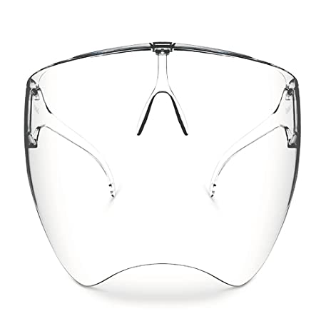 RNG EKO GREEN Reusable Anti-Scratch, Anti-Glare, UV-Protected Polycarbonate Glass Face Shield (Safe   Stylish) for Men & Women (Clear)