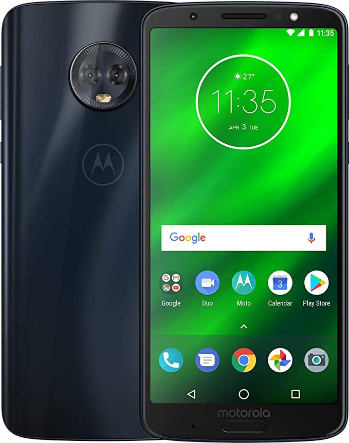 Motorola Moto G6 Plus (64GB, 4GB RAM) XT1926-6 - 5.9" FHD Display, Single Sim, 4G LTE Factory Unlocked Smartphone International Model (Deep Indigo)