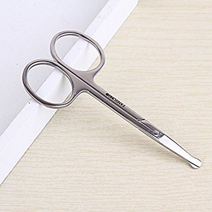 B-G Safety Nose Mustache Scissor Facial Nose Ear Hair Trimmer Eyebrow Curved Edge Scissors A006