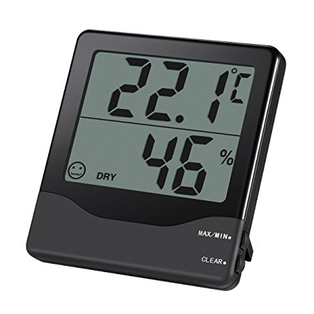 Amir Digital Thermometer hygrometer Home Comfort Monitor Temperature and Humidity Meter with Large LCD Screen, MIN/MAX Records, Accurate Readings, °C/°F Switch, for Cars, Home, Office, etc