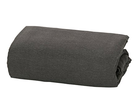 Flannel FITTED Sheet by DELANNA Queen 100% Brushed Cotton All Around Elastic 1 Fitted Sheet (60"x80") (QUEEN, GREY)