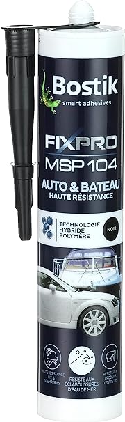 Bostik FIXPRO – Mastic Auto et Bateau MSP 104 – Colle et Joint – Tous matériaux – Résiste aux Intempéries et à l’Eau de Mer – Mastic Hybride Polymère – Couleur : Noir – 1 Cartouche 290 ml