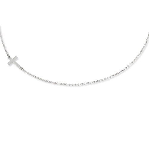 Silver Cross Pendant Necklace-Sideways Cross Necklace