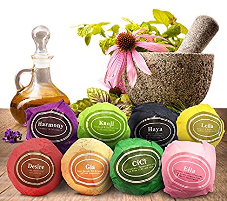 Zarwiiz Bath Bombs Gift Set - Hand Made Natural Organic Lush Bomb With Shea Butter Cocoa & Essential Oils Spa Like Fizzies (Pack of 8)
