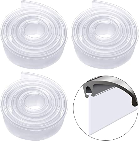 108 Inch Clear Shower Door Bottom Seal T Shaped Shower Door Seal Strip Framed Shower Door Drip Sweep Replacement Parts for Bathroom