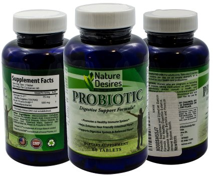 Probiotic :: Best Prebiotics and Probiotics Dietary Supplements for Women and Men :: Improves Digestive Health, Bowel regularity and Immune System Support & Defense