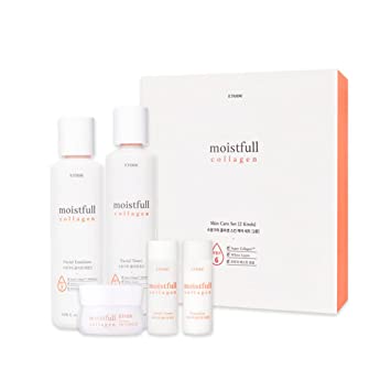 Etude Moistfull Collagen Skin Care 2-Item Special Set (21AD) | Limited Edition Super Deep Moisturizing Effect Facial Emulsion Toner | Korean Skin Care Set