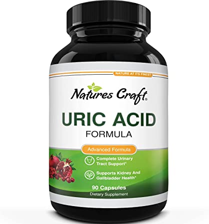 Natures Craft Uric Acid Formula - Uric Acid Detox Cleanse Pure Green Coffee Bean Chanca Piedra Vitamin B-6 Gallbladder Kidney Health Support Supplement 90 Veggie Capsules