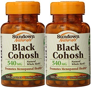 Sundown Naturals Black Cohosh 540 Mg Whole Herb Capsules, Pack of 2 = 200 Count