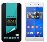 TechFilm Tempered Glass Screen Protector Premium Ballistic Glass Round Edge with Anti-Scratch Anti-Fingerprint Bubble Free for Sony Xperia Z3v - Retail Packaging