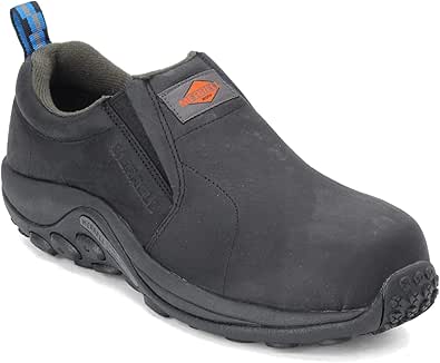 Merrell Men's Jungle Moc Leather Composite Toe Construction Shoe, Black, 12 Wide