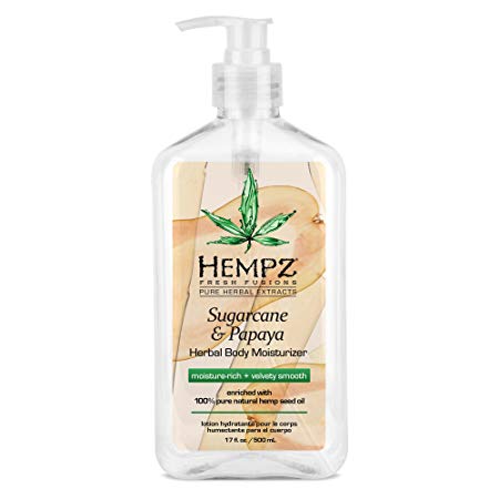 Hempz Herbal Body Moisturizer, Sugarcane & Papaya, 17 Ounce