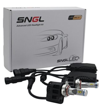 SNGL® Super Bright LED Headlight Bulbs - Adjustable Focus Length Conversion Kit - 9012 - 110w 10,400Lm 6000K Cool White - 2 Yr Warranty