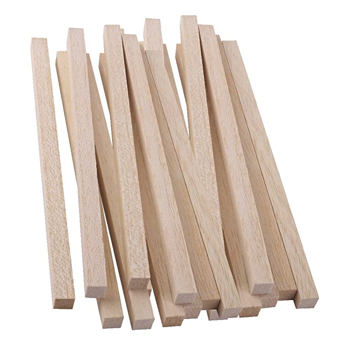 Segolike 20 Pieces Wood Art Craft Wooden Sticks Pieces Dowels Pole Rods Sweet Trees Wood Stick 200mmx10mm