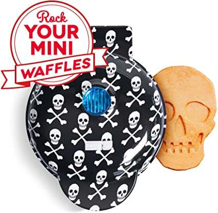 DASH DMWS100SP Mini Maker-Waffle, BLACK SKULL