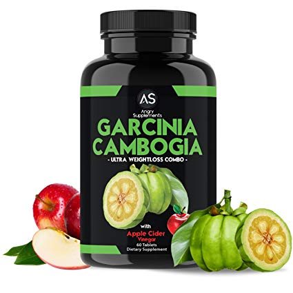 Angry Supplements Garcinia Cambogia With Apple Cider Vinegar Pills for Weightloss - Best Natural Detox Remedy Includes Gymnema, Cinnamon, Ketone for A Complex Diet, Health, and Nutrition (1-Pack)