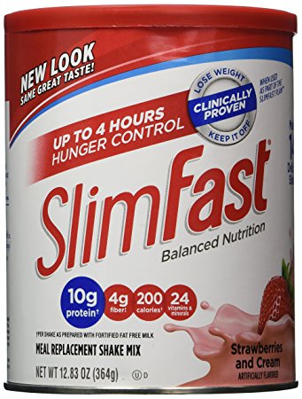 Slim Fast Strawberries & Cream Shake Mix 12.83oz (2 Pack)