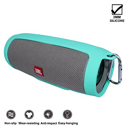 KoKaKo Silicone Cover Carrying Case for JBL Charge 3 Speaker(Green)