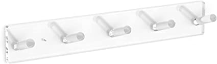 HIIMIEI Wall Mounted Coat Rack 5 Pegs Clear Acrylic Coat Hooks for Entryway Hallway Bathroom