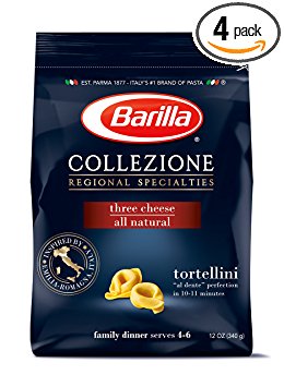 Barilla Collezione Pasta, Three Cheese Tortellini, 12 Ounce (Pack of 4)