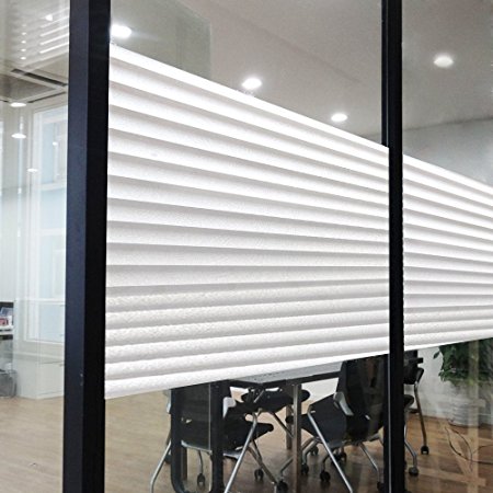 Rabbitgoo No Glue Static Tinted Patterns Privacy Glass Window Films 35.4in. By 157.4in. (90cm By 400cm) Equals to 2 Rolls of 35.4in. By 78.7in.