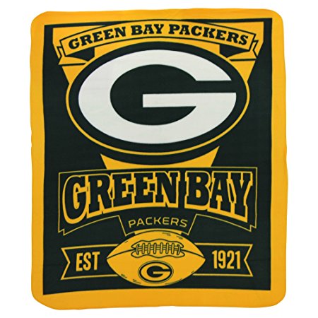 NFL Marquee Logo Lightweight Fleece Blanket (Green Bay Packers)