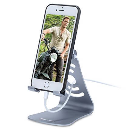 Excelvan Tablet Stand, Adjustable Smartphone Stand Desktop Stand Holder Dock Mount for Smartphone, Tablet - Sliver (s)