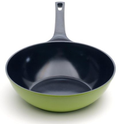 12-Inch Green Earth Wok by Ozeri with Smooth Ceramic Non-Stick Coating 100 PTFE and PFOA Free